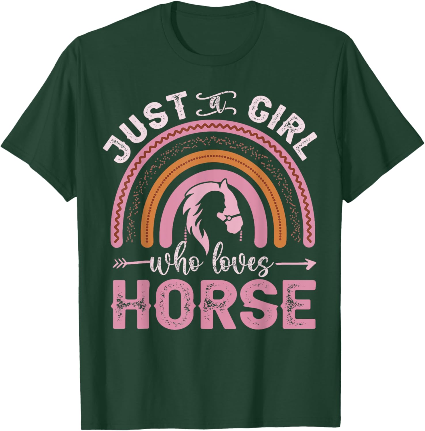 Just A Girl Who Loves Horses Riding Cute Horse Teen Women T-Shirt - T-Shirt | Forest