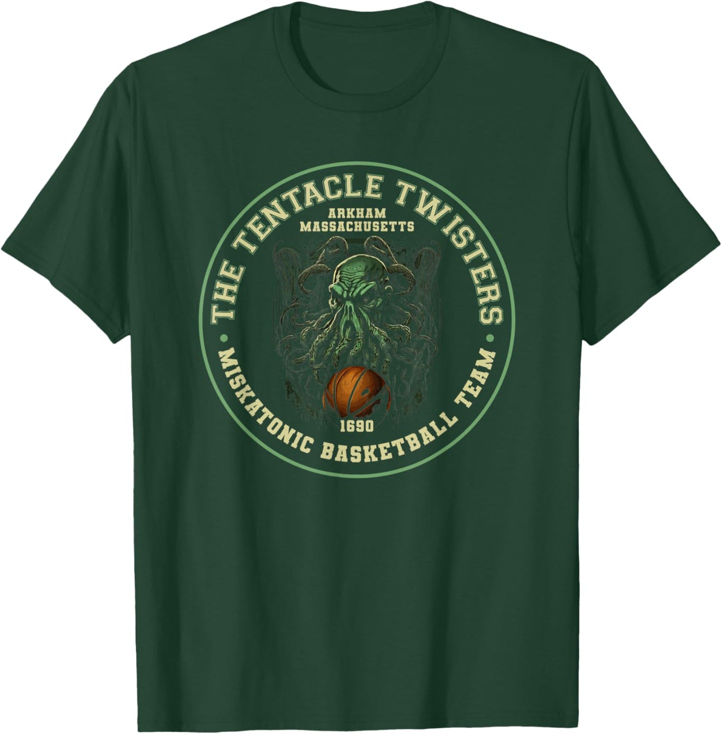Cthulhu Miskatonic Basketball Team, Cosmic Horror Cthulhu T-Shirt - T-Shirt | Forest