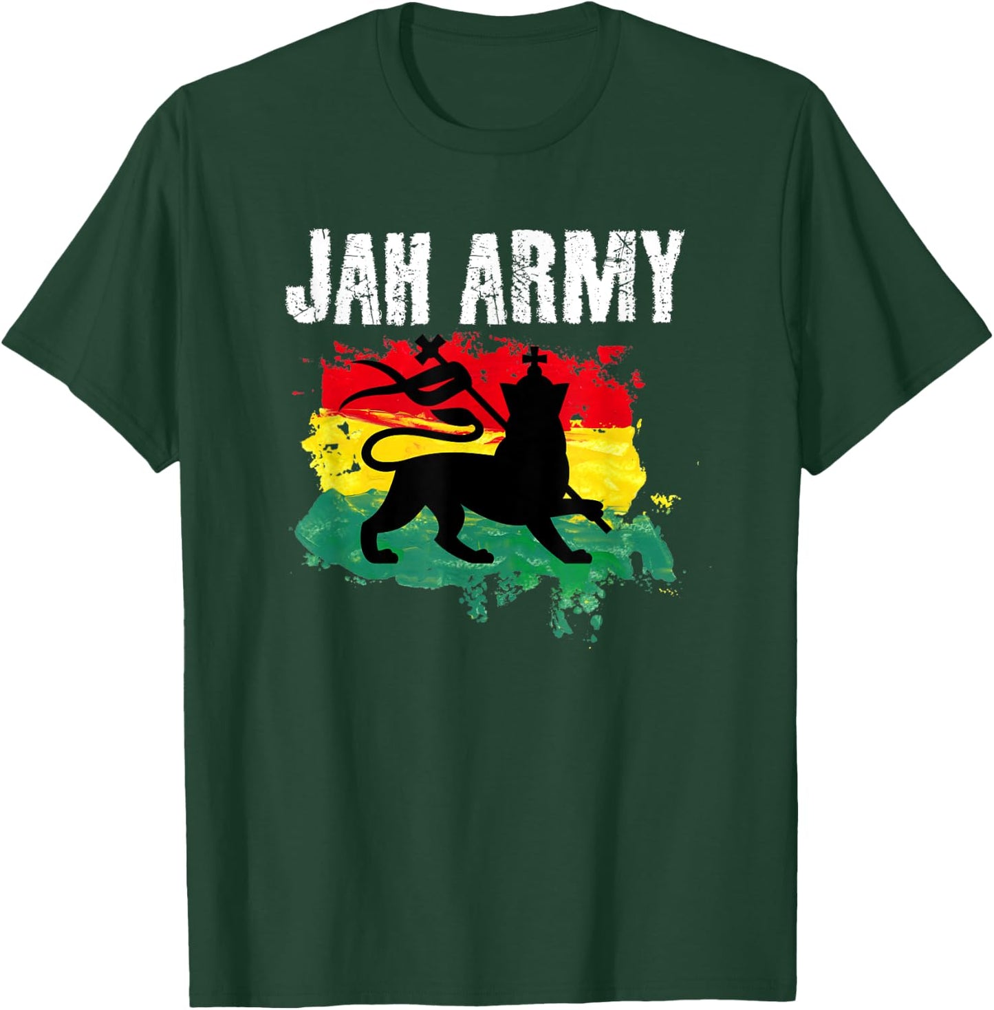 Jah Jah Army Rastafarian Clothing Jamaica Souvenir Reggae T-Shirt - T-Shirt | Forest