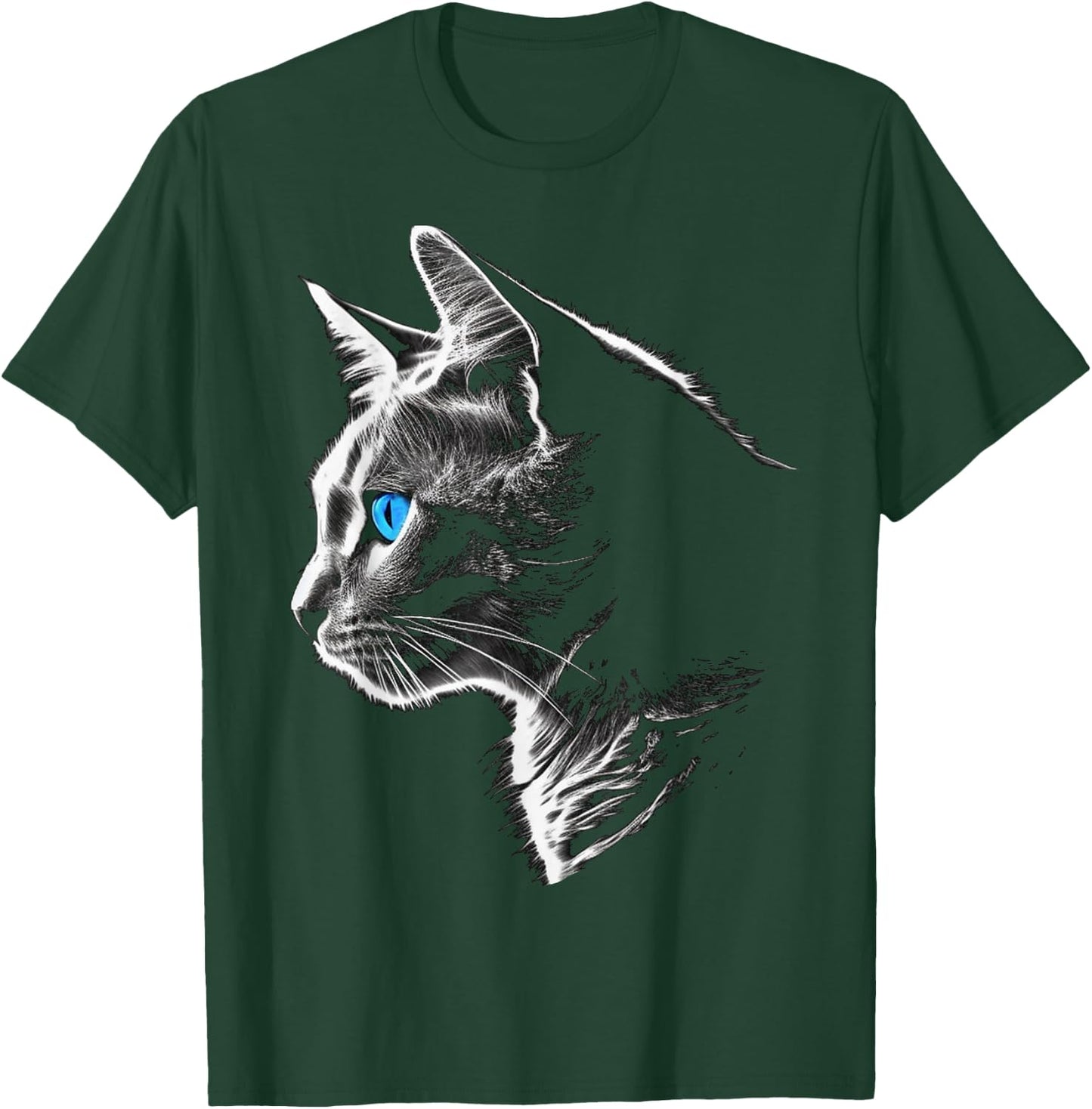 Cat Blue Eyes - Pet Animal Art Cat Women Kids T-Shirt - T-Shirt | Forest
