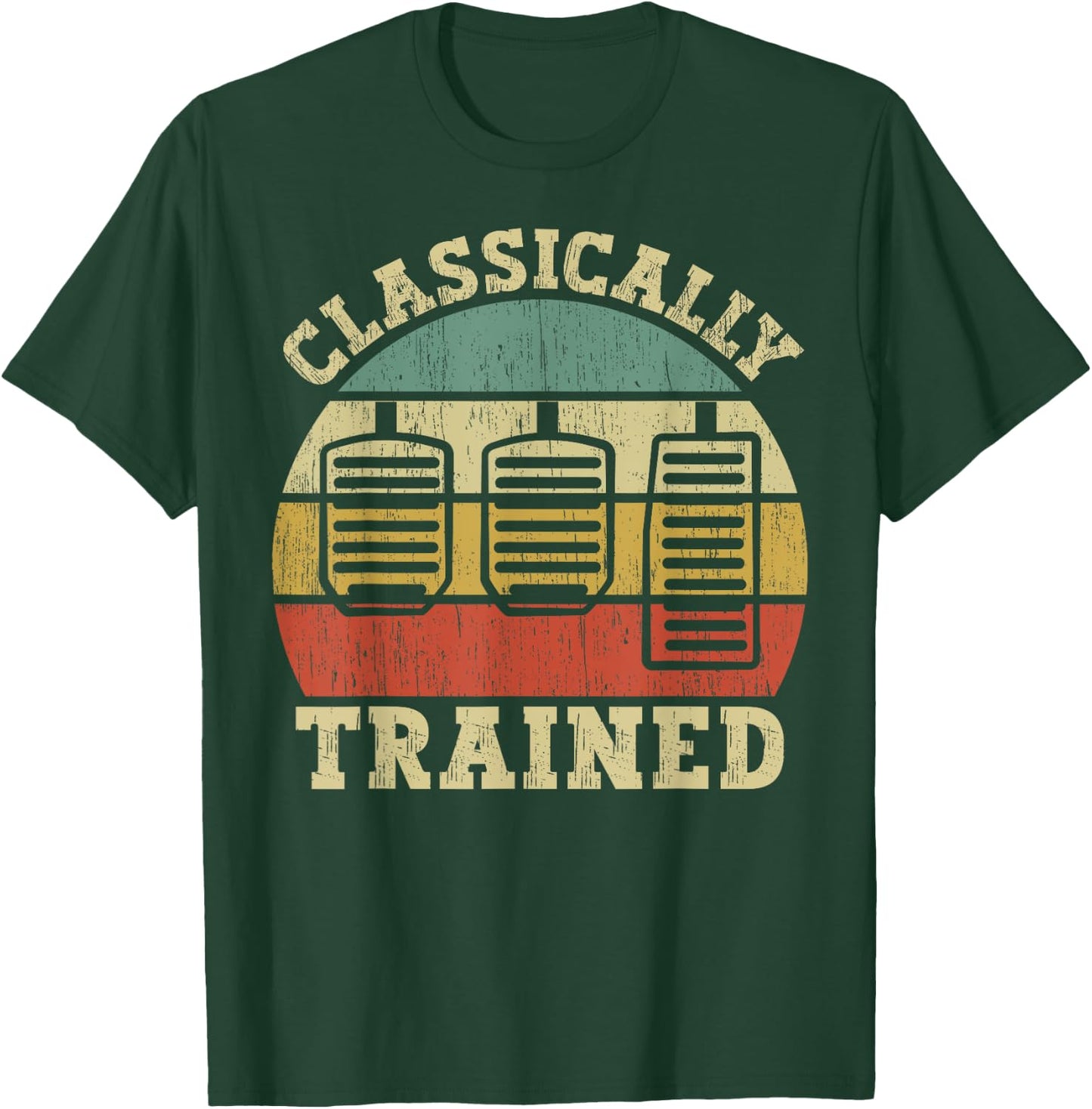 Vintage Three Pedals Classically Trained Manual Transmission T-Shirt - T-Shirt | Forest