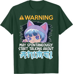 Warning May Spontaneously Talk About Anime Teen Manga Girl T-Shirt - T-Shirt | Forest