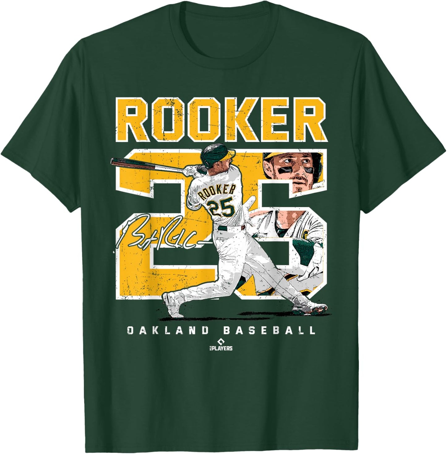 Number and Portrait Brent Rooker Oakland T-Shirt - T-Shirt | Forest