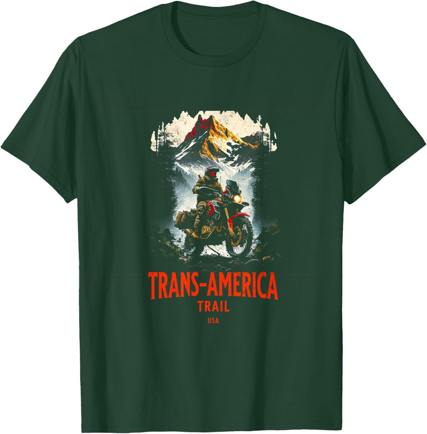 Adventure Motorcycle Gear Trans America Trail T-Shirt - T-Shirt | Forest