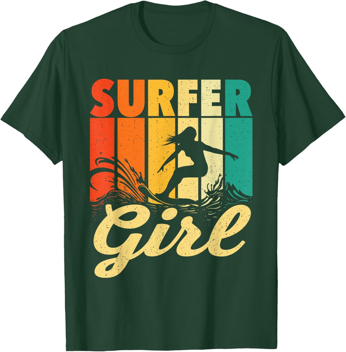 Surfer Girl - Waves Surfing Trainer Surfboard Lover T-Shirt - T-Shirt | Forest