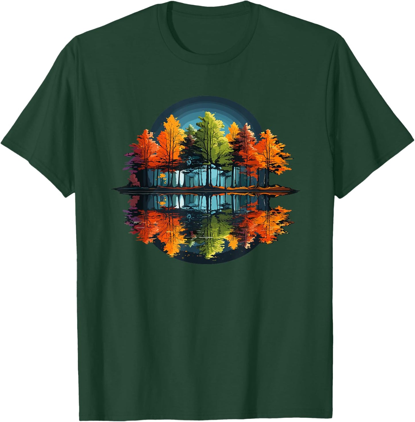 Nature Reflection Forest Trees Outdoor Wildlife T-Shirt - T-Shirt | Forest