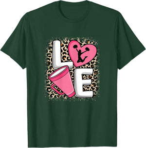 Love Cheer Cheerleader Cheerleading Women Girls T-Shirt - T-Shirt | Forest