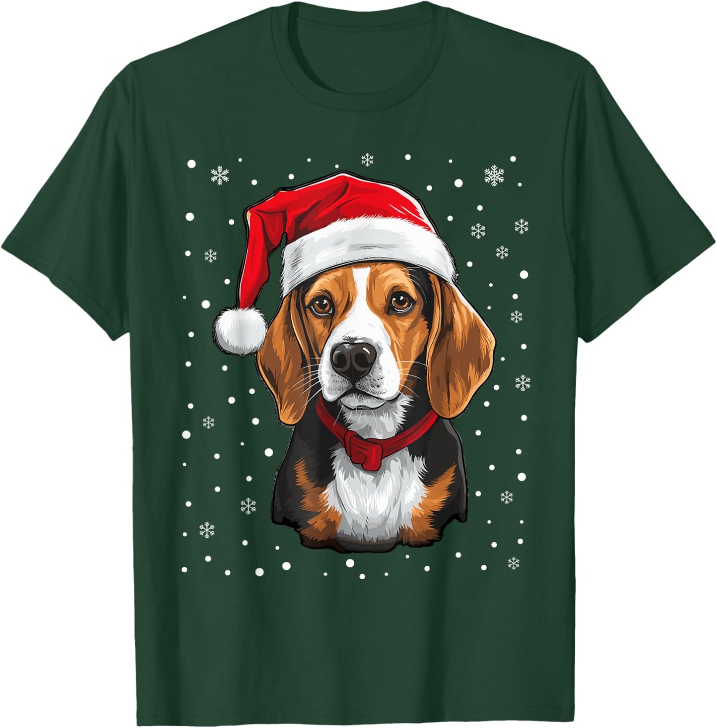 Beagle Dog Christmas Santa Hat Xmas Pajama for Adults kids T-Shirt - T-Shirt | Forest