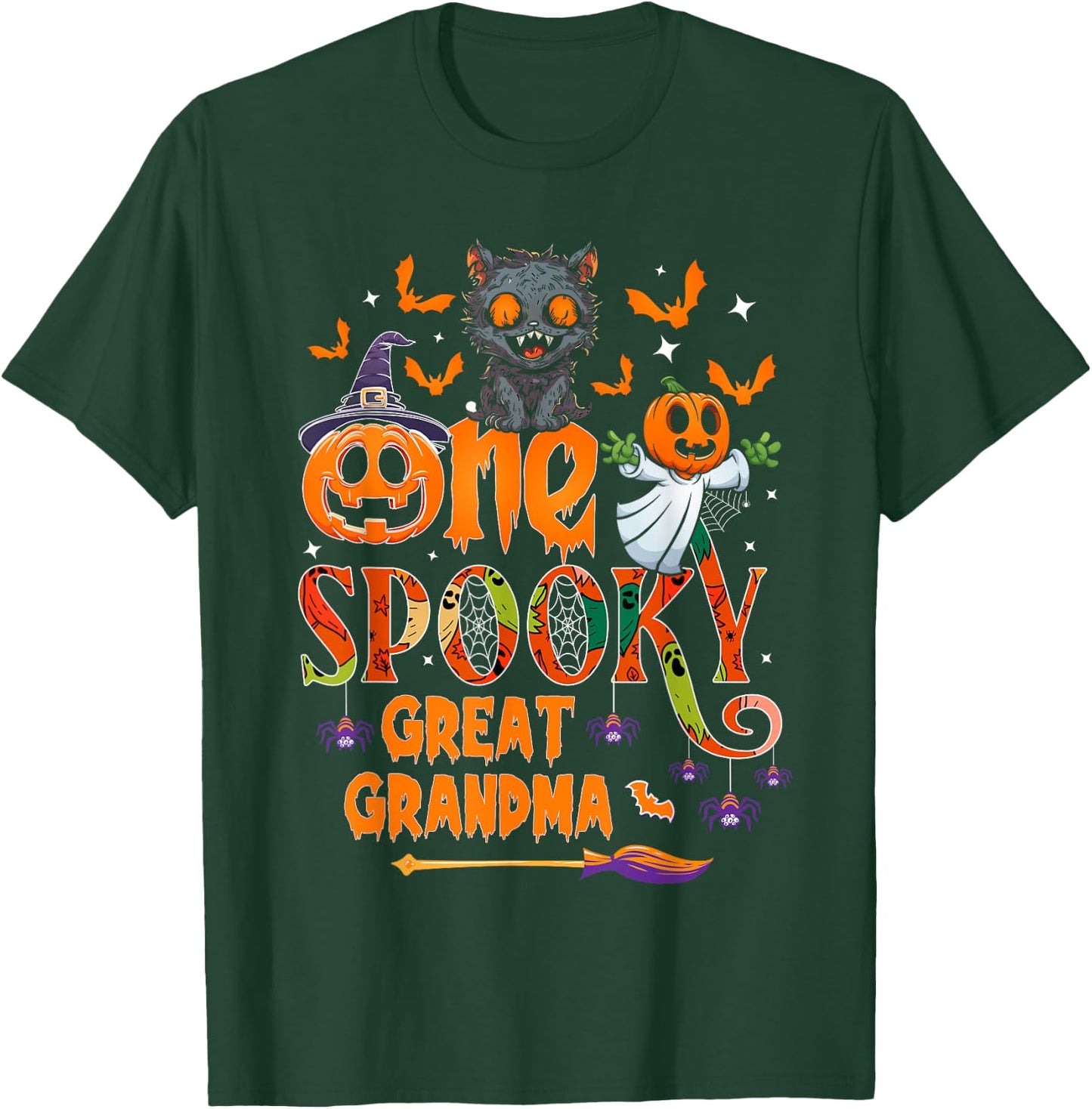 One spooky Great Grandma funny Halloween Grandma cat ghost T-Shirt - T-Shirt | Forest