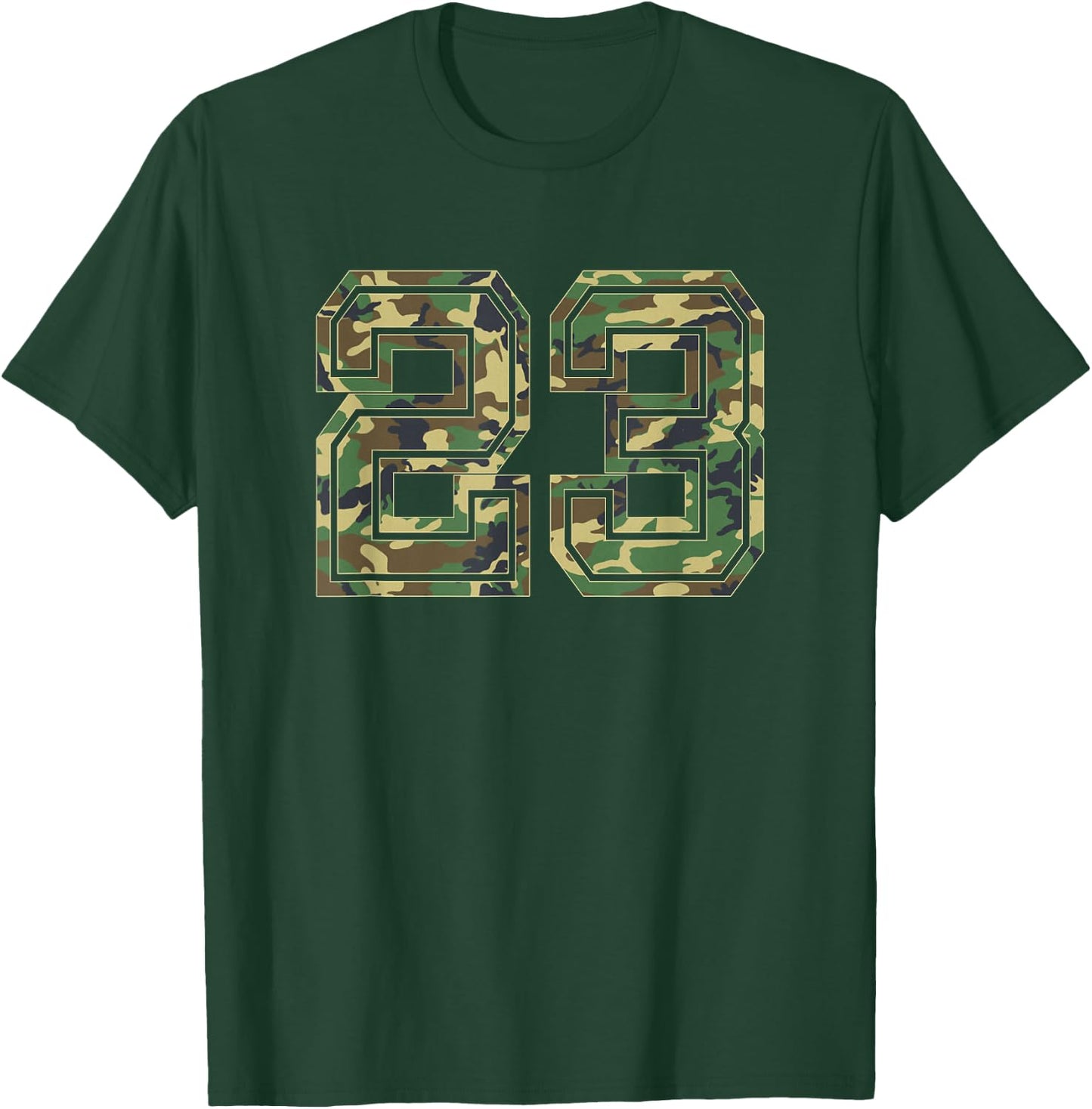 Team Jersey Number 23 Camo Camouflage T-Shirt - T-Shirt | Forest