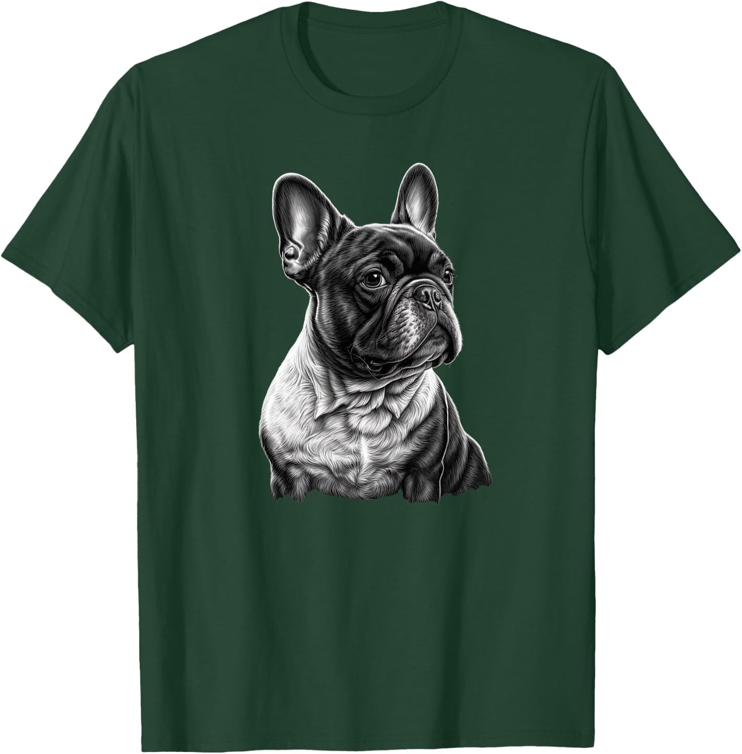 Funny French Bulldog Frenchie Black and White Women Girls Kids T-Shirt - T-Shirt | Forest
