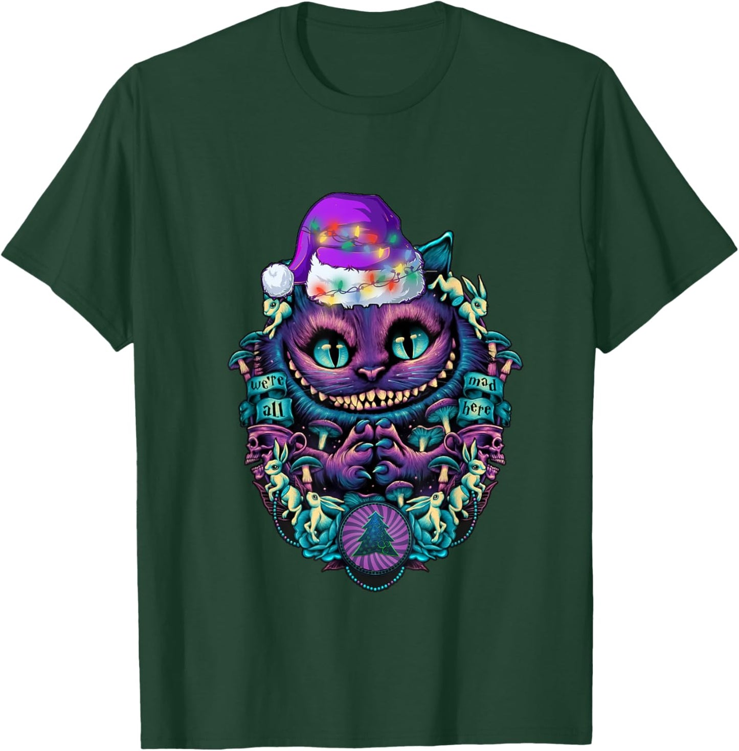 Cheshire Cat shirt Christmas Alice in Wonderland Graphic T-Shirt - T-Shirt | Forest