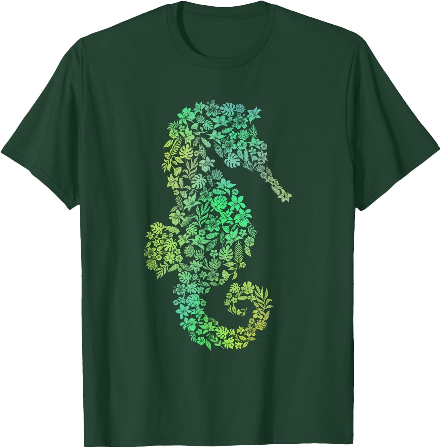 Seahorse Flowers - Underwater Sea Lover Marine Biologist T-Shirt - T-Shirt | Forest