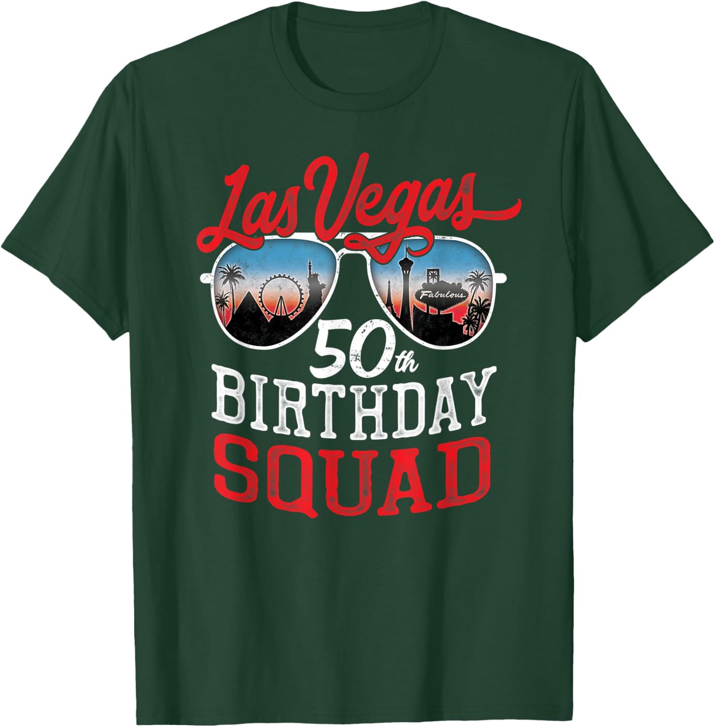 Las Vegas 50th Birthday Squad T-Shirt - T-Shirt | Forest