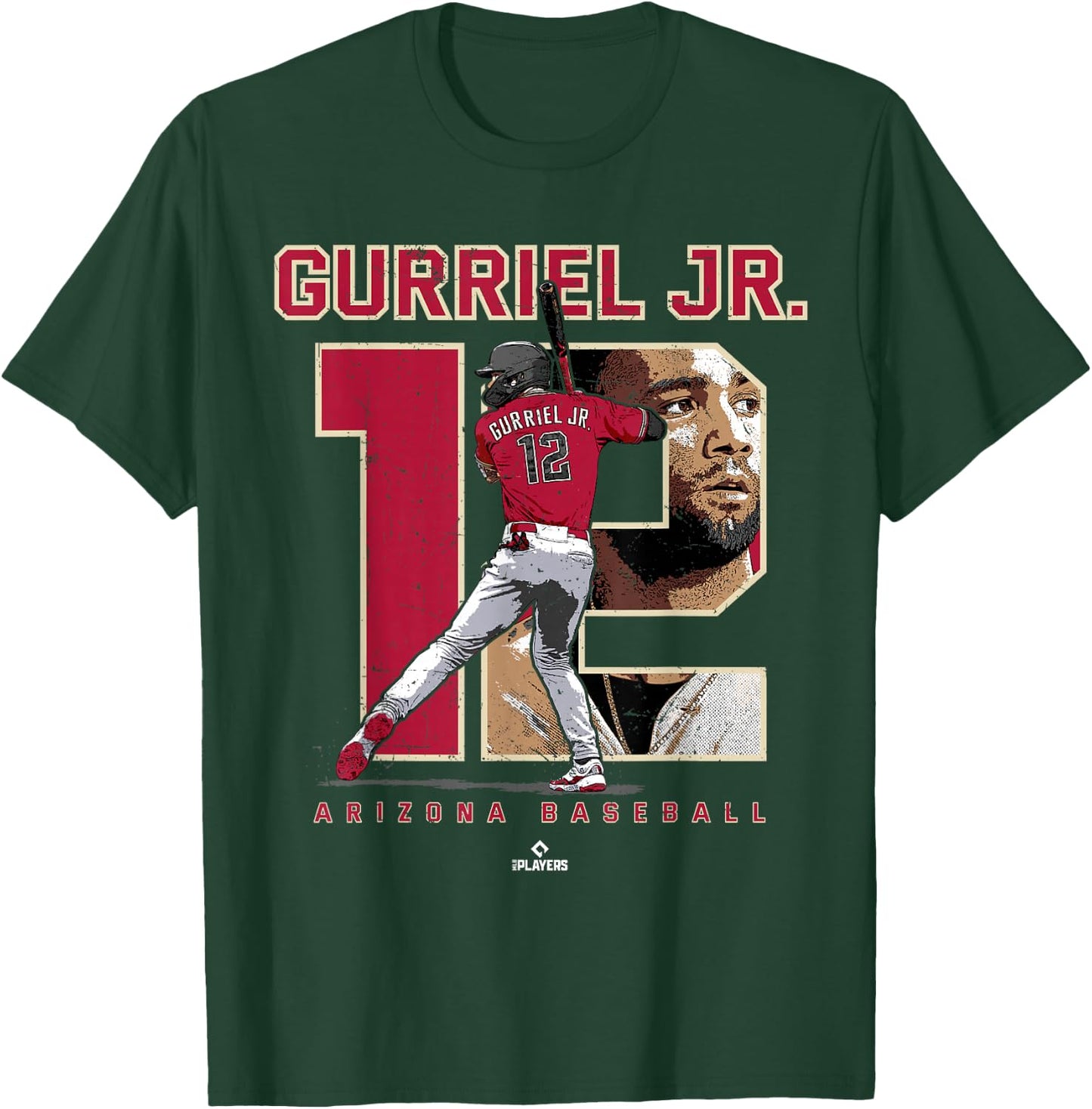 Number and Portrait Lourdes Gurriel Jr Arizona MLBPA T-Shirt - T-Shirt | Forest