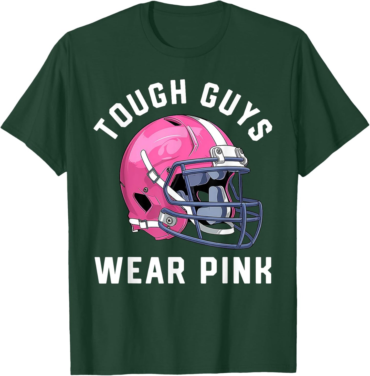 Tough Guys Wear Pink Breast Cancer Awareness Football T-Shirt - T-Shirt | Forest