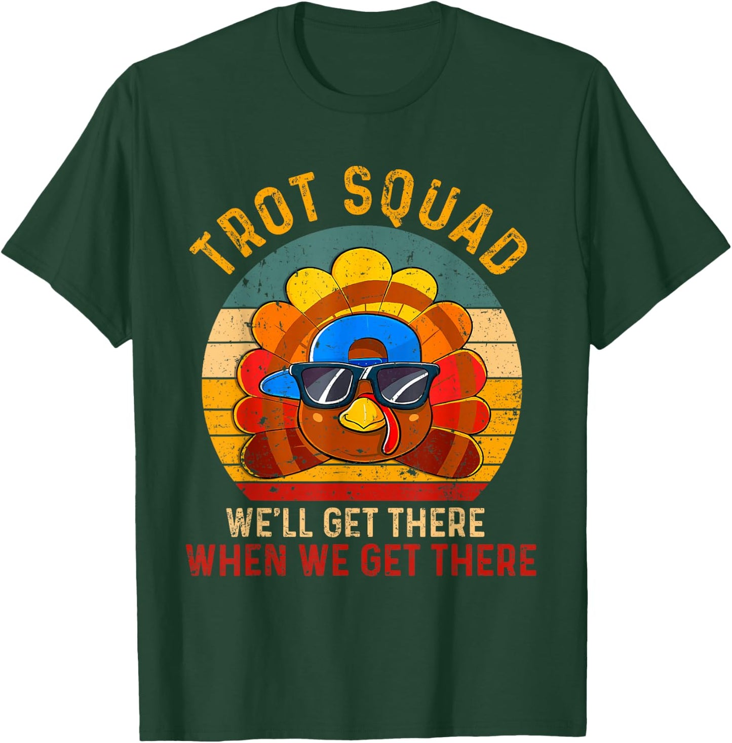 Turkey Trot Squad Funny Thanksgiving Running Costume Boy Men T-Shirt - T-Shirt | Forest
