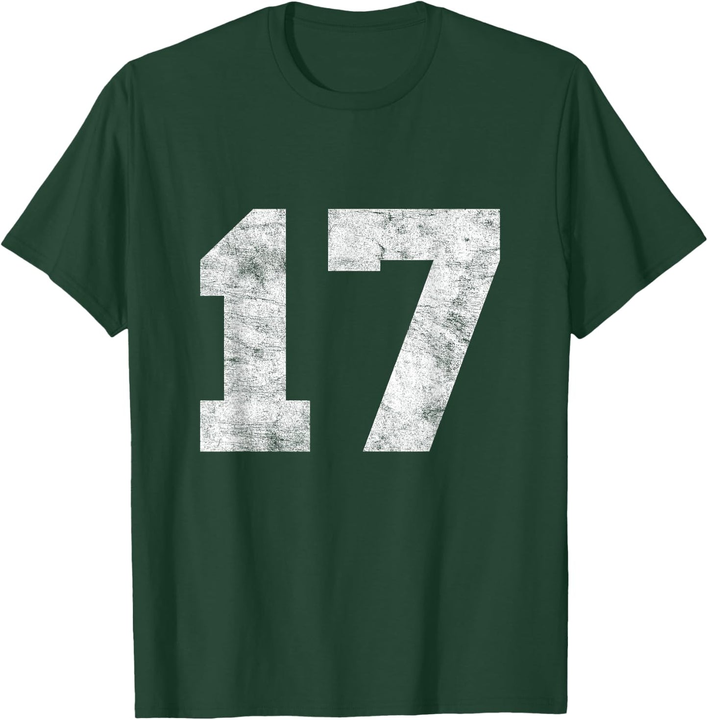 Vintage Lucky Number 17 Birthday Sports Player Team Athlete T-Shirt - T-Shirt | Forest