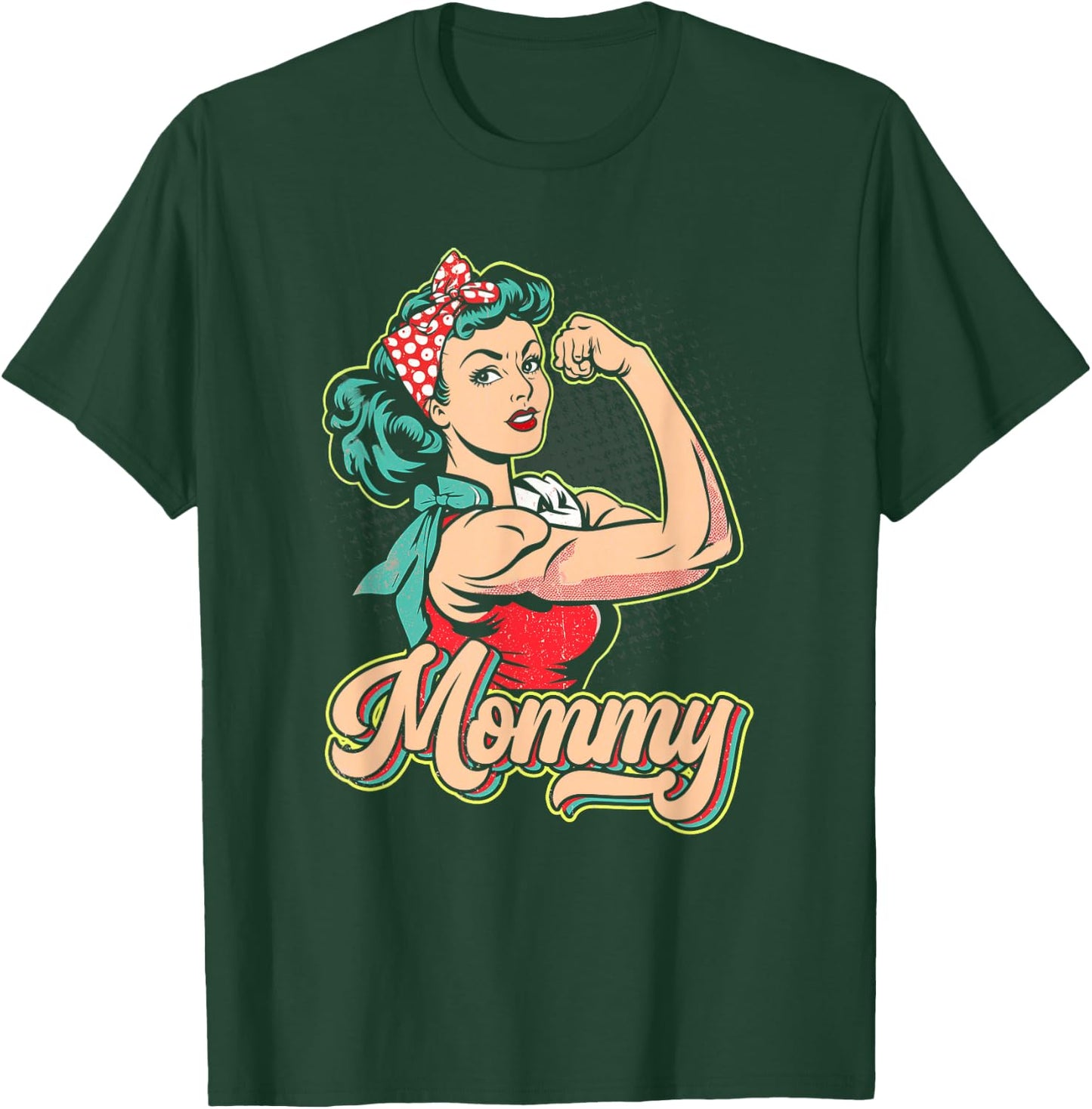 Mommy Muscle Retro Weightlifting And Bodybuilding Gym Mom T-Shirt - T-Shirt | Forest