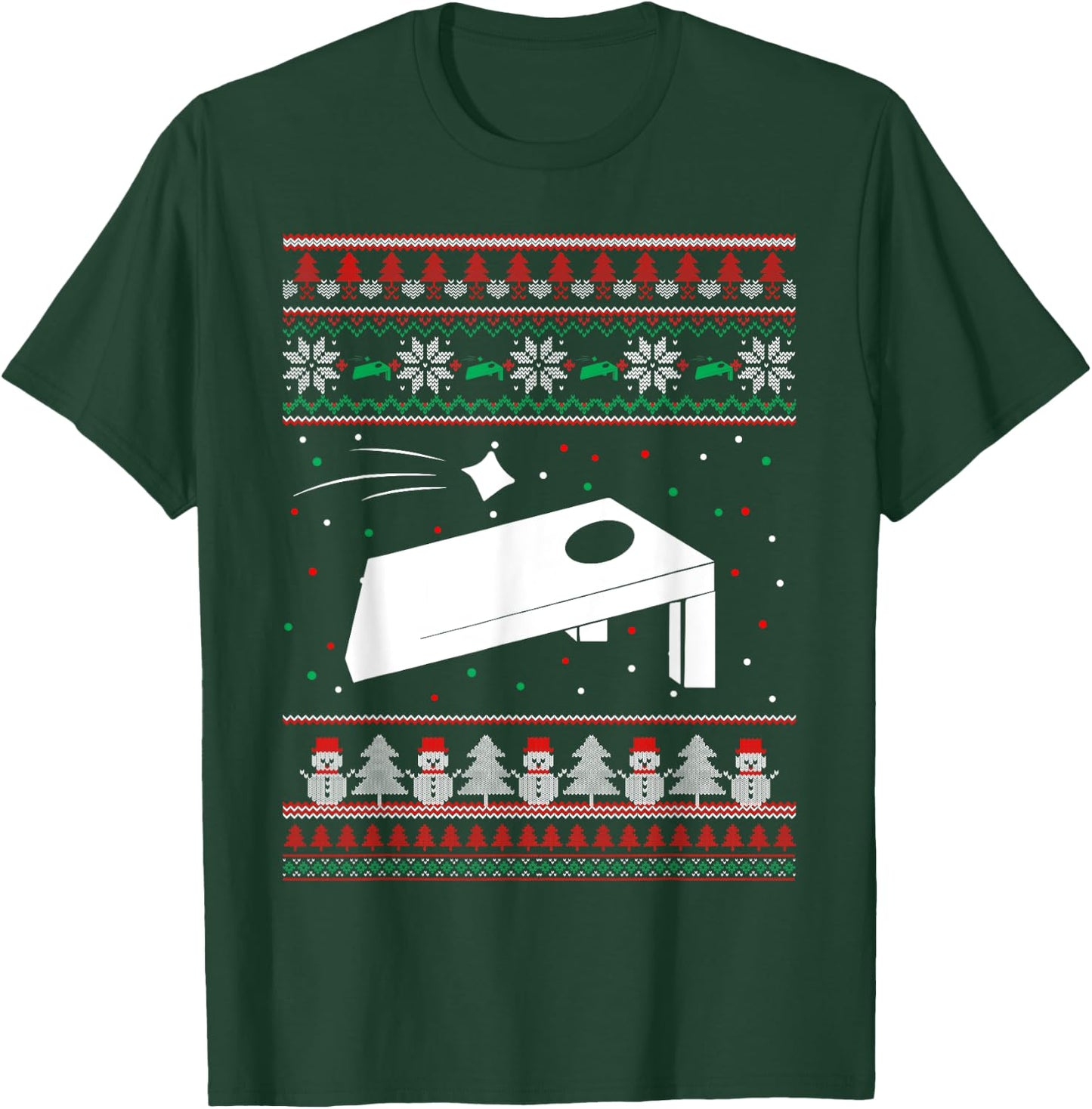Cornhole Ugly Christmas Sweater Pajama Gifts Women T-Shirt - T-Shirt | Forest