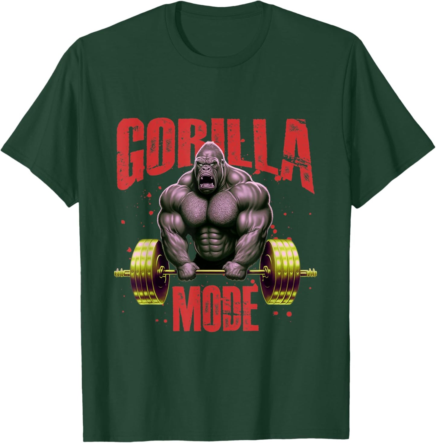 Gorilla Mode Weightlifting Gym | Bodybuilding Workout Beast T-Shirt - T-Shirt | Forest