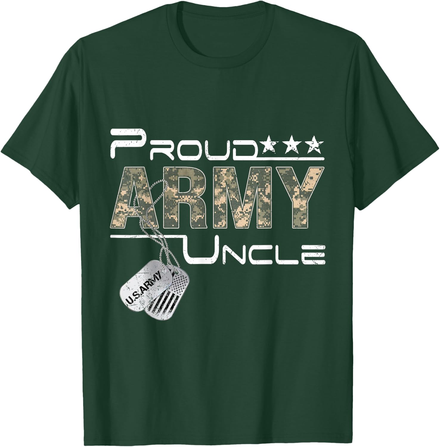 Proud Army Uncle Army Graduation Uncle US Army Uncle Gifts T-Shirt - T-Shirt | Forest