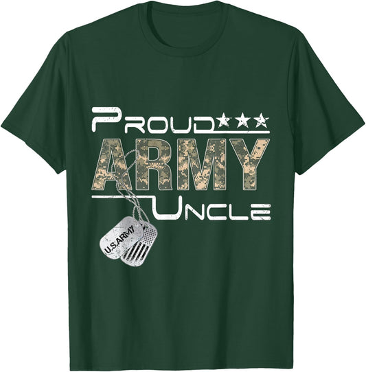 Proud Army Uncle Army Graduation Uncle US Army Uncle Gifts T-Shirt - T-Shirt | Forest