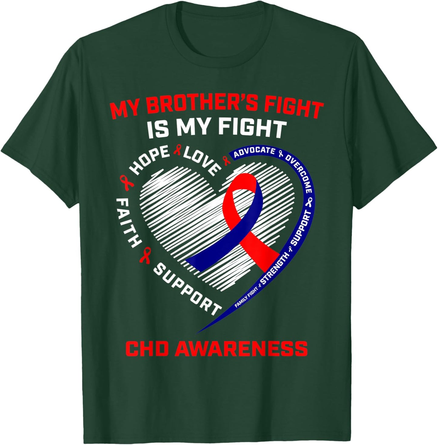 Brother CHD Awareness Congenital Heart Disease Defect Gifts T-Shirt - T-Shirt | Forest