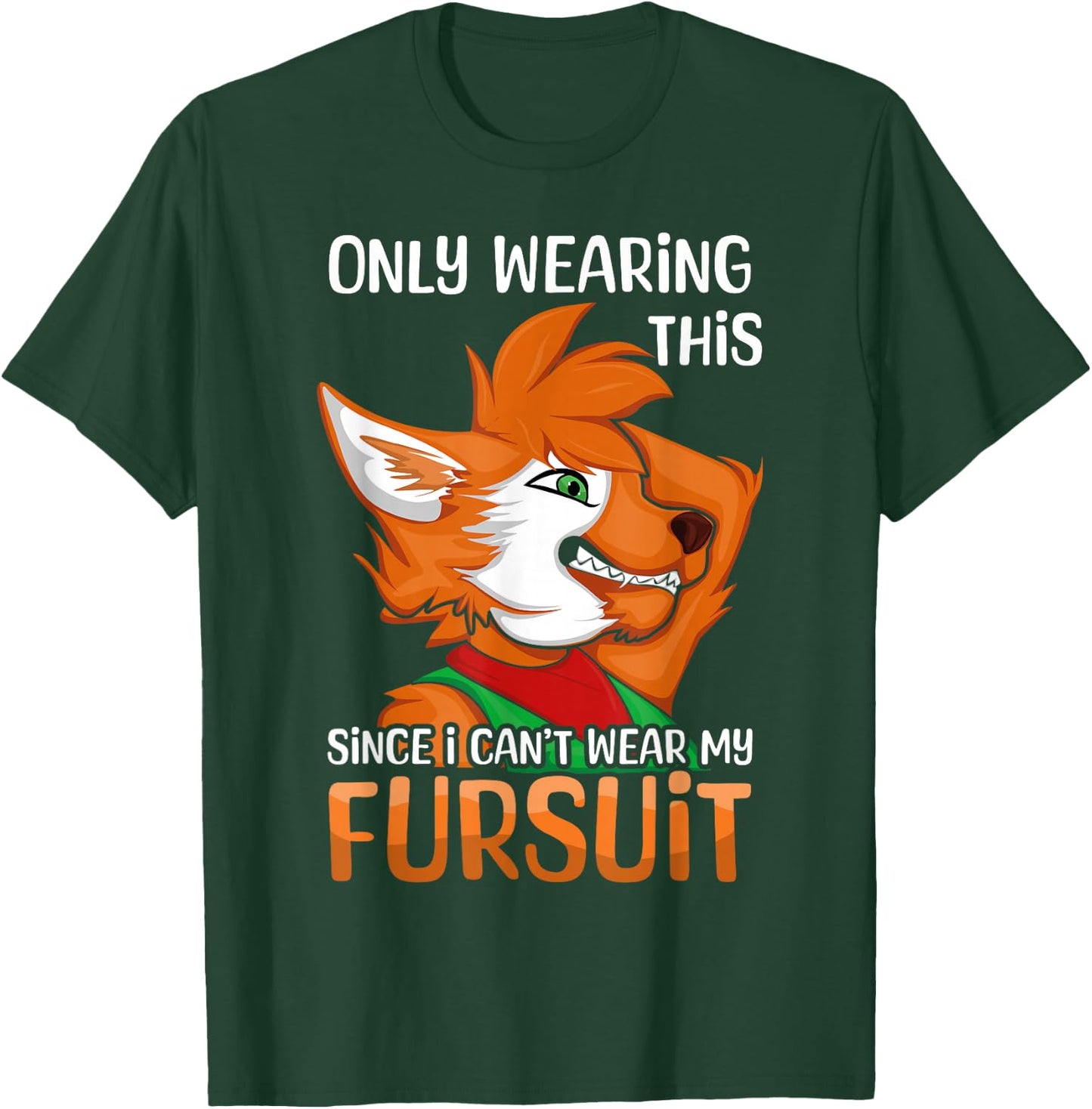 Kawaii Fox Proud Furry Tail Ear Furry Person Cosplay Fursuit T-Shirt - T-Shirt | Forest