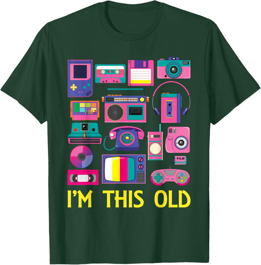 I'm This Old Technology Vintage 90s Tech Gadgets T-Shirt - T-Shirt | Forest