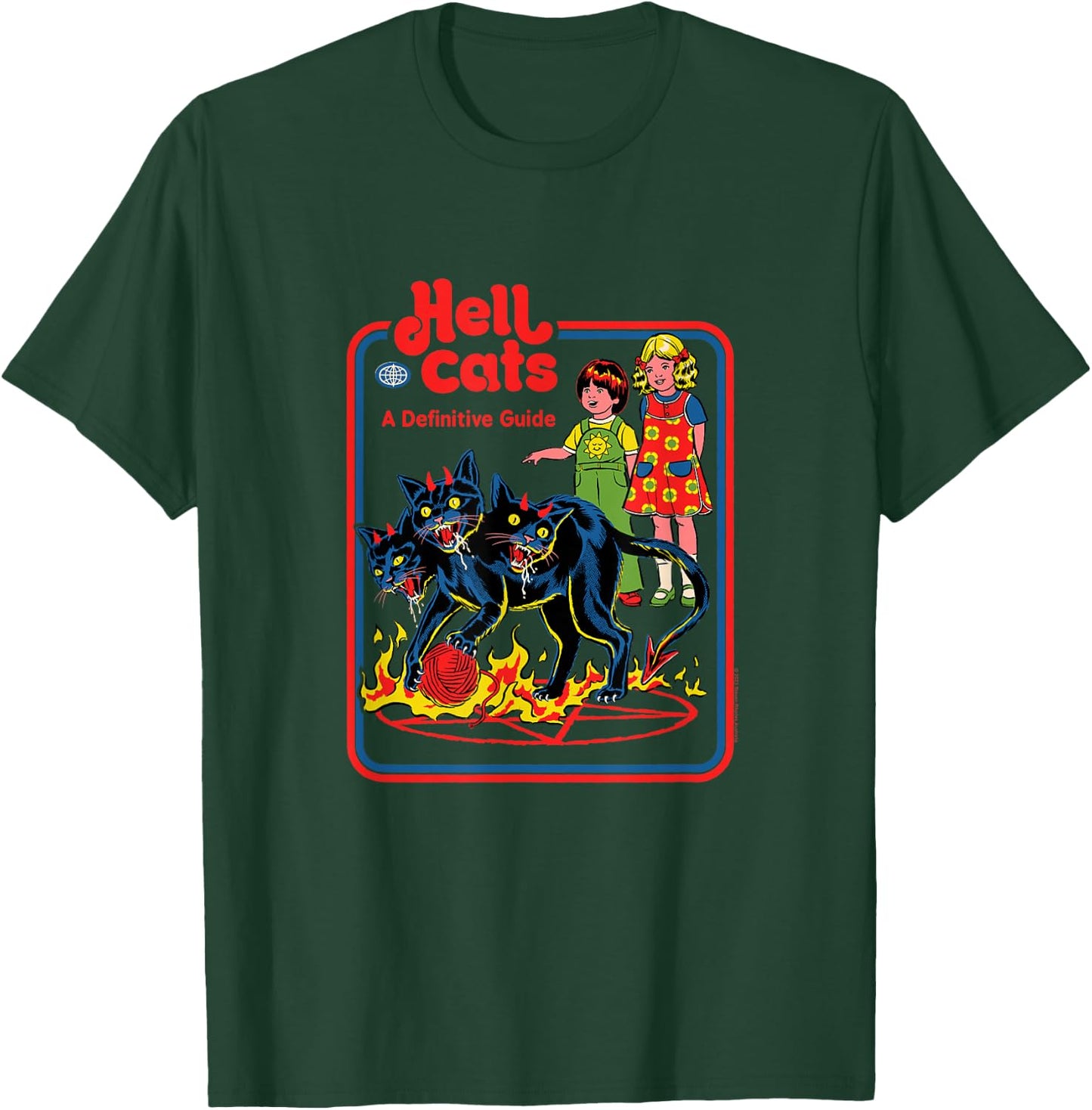 Steven Rhodes Hell Cats: A Definitive Guide Retro Dark Humor T-Shirt - T-Shirt | Forest