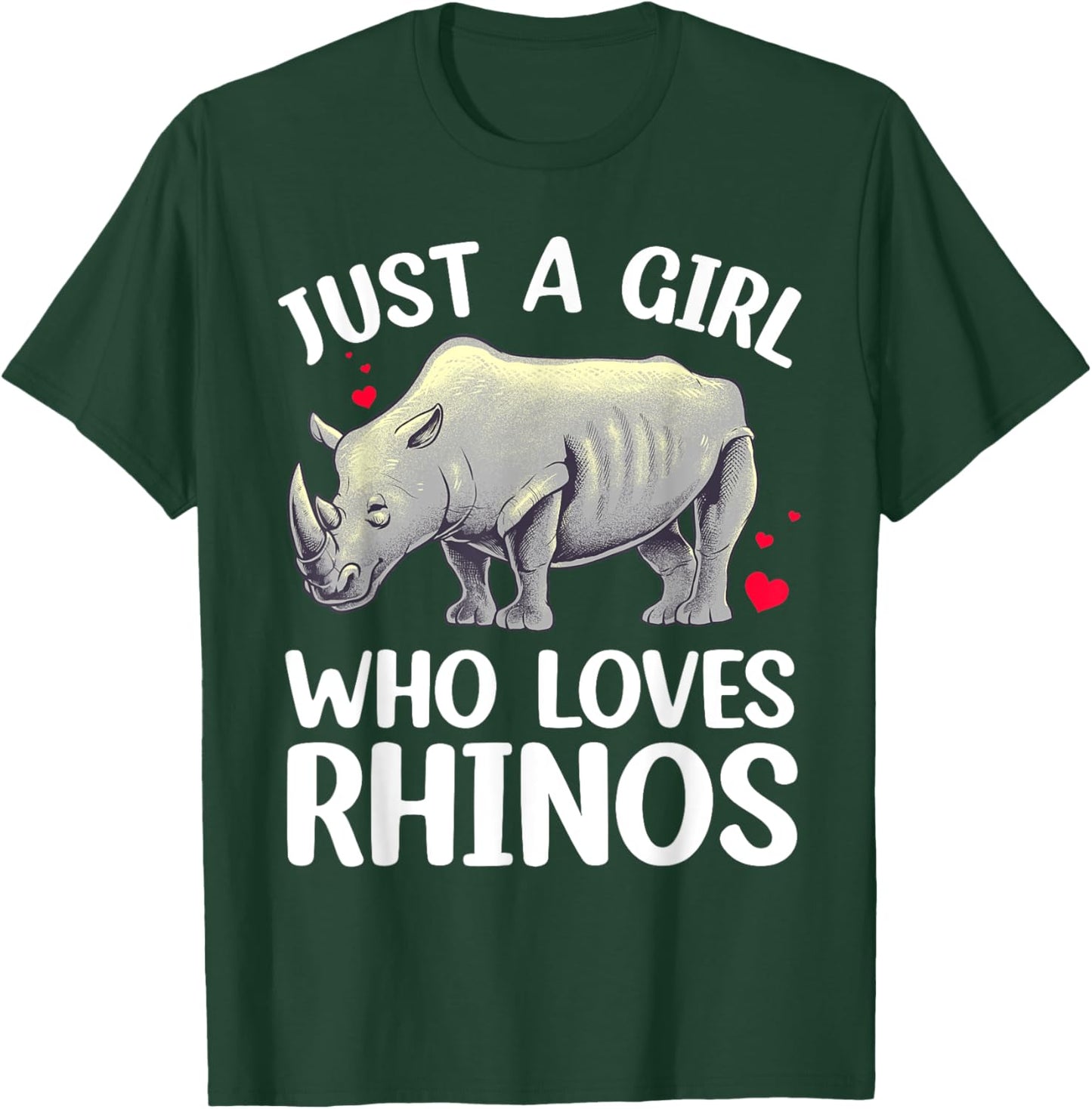 Cool Rhino Art Girls Zoo Rhinoceros Chubby Unicorn T-Shirt - T-Shirt | Forest