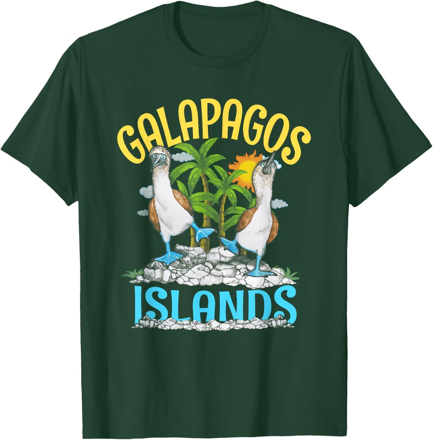 Seabirds Blue-Footed Booby Bird Galapagos Island Animal T-Shirt - T-Shirt | Forest