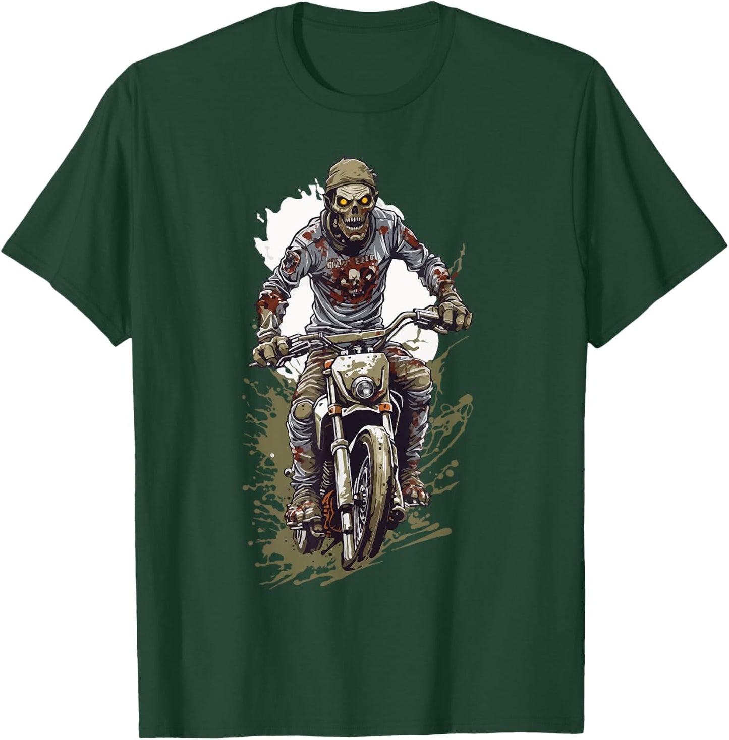 Zombie Motocross Halloween Biker Cool Costume Design T-Shirt - T-Shirt | Forest