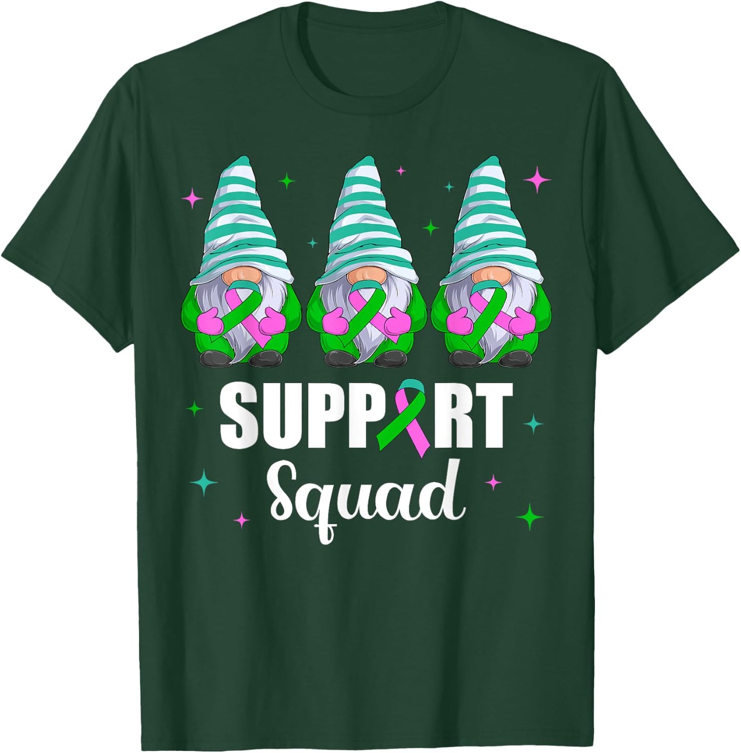 Metastatic Breast Cancer Awareness Shirt Gnome Support Squad T-Shirt - T-Shirt | Forest