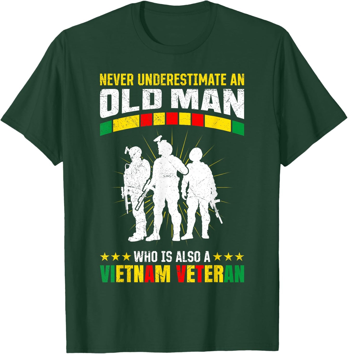 Vietnam Veteran Army Military Fan Memorial Day Veterans T-Shirt - T-Shirt | Forest