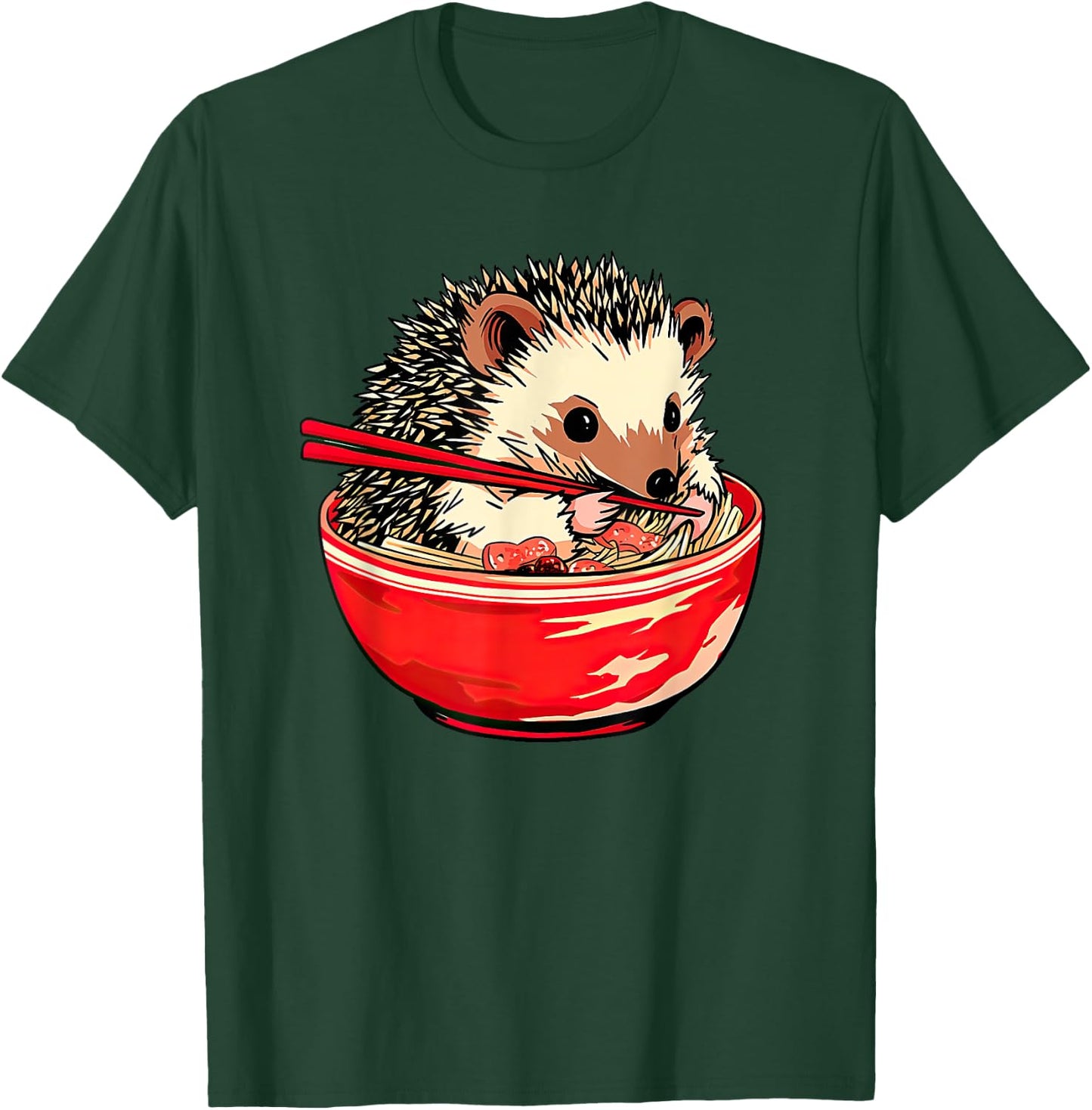Hedgehog Ramen Funny Pet Japanese Food T-Shirt - T-Shirt | Forest