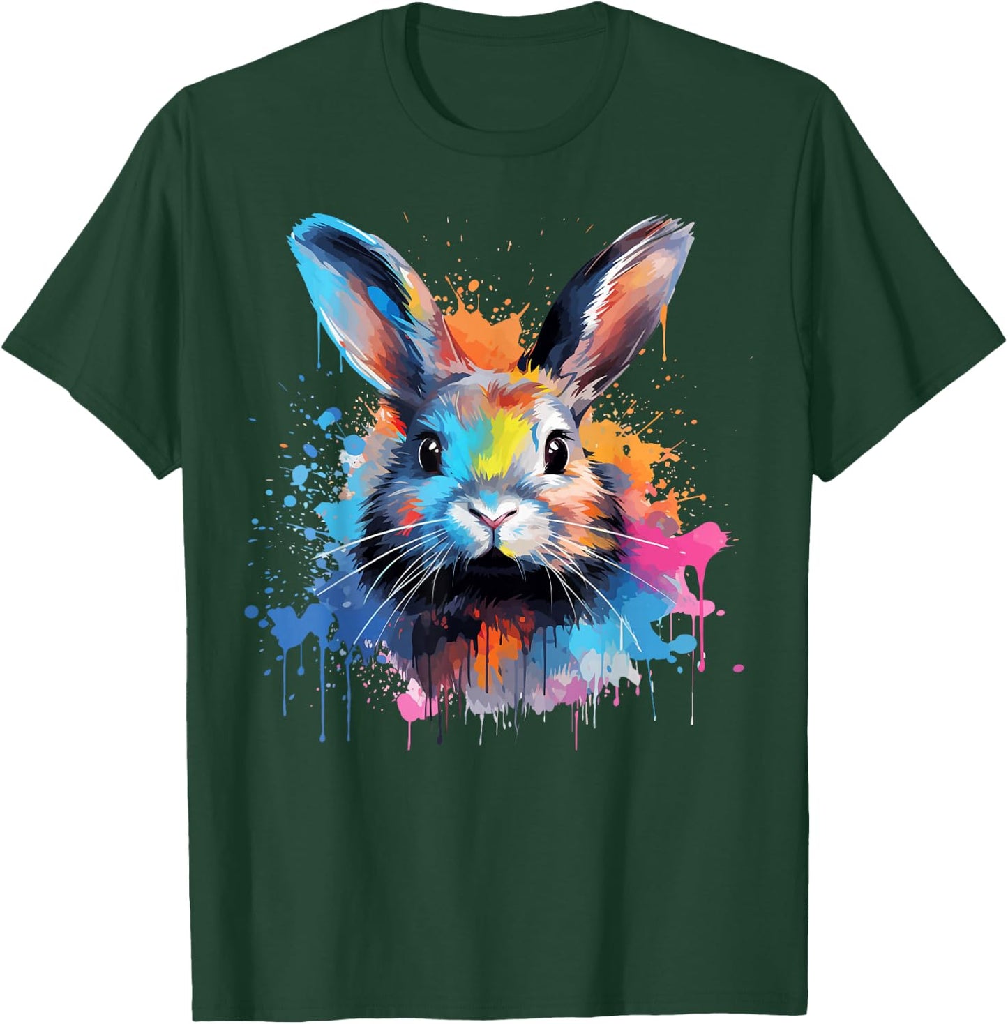 Colorful Cute Netherland Dwarf Rabbit Lover Splash Art T-Shirt - T-Shirt | Forest