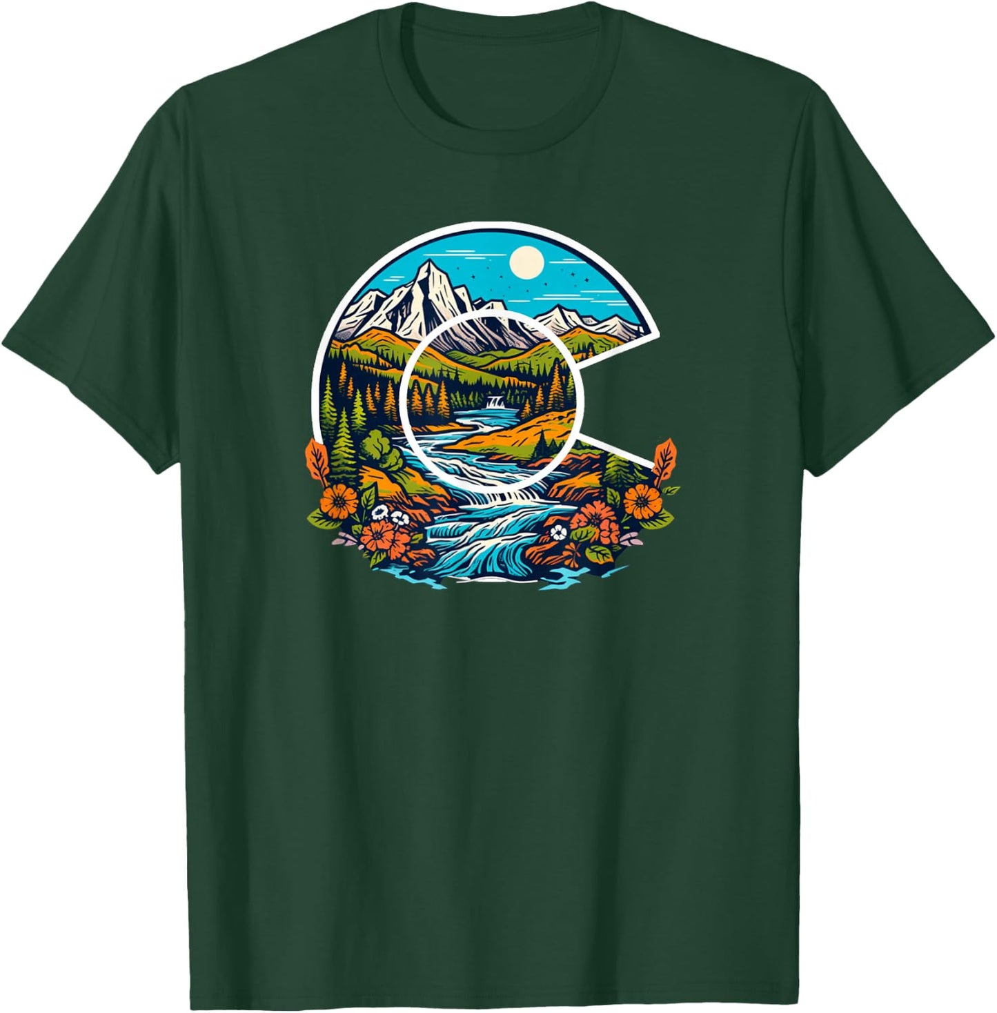 Colorado Outdoor Adventure Colorado Art T-Shirt - T-Shirt | Forest