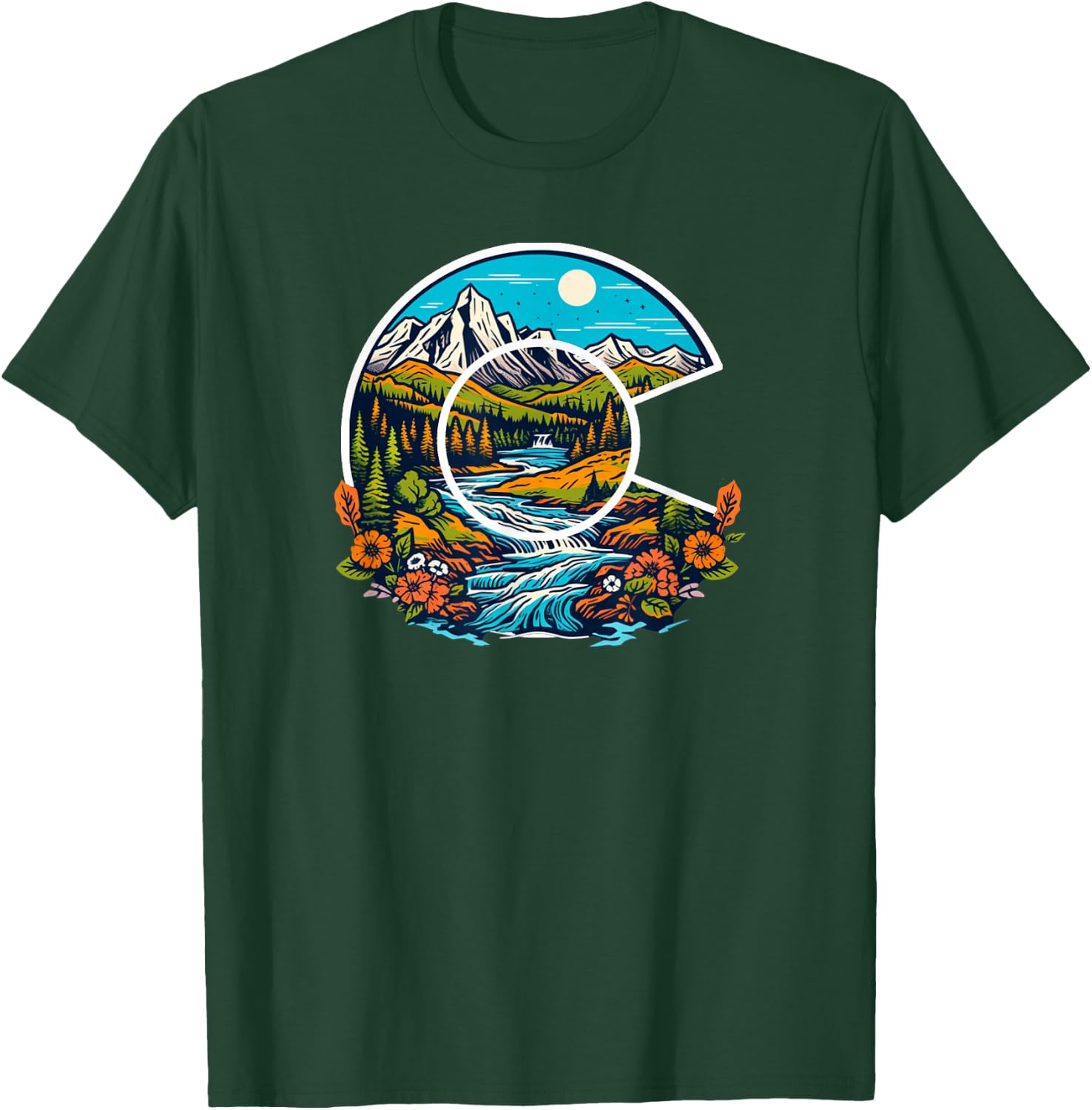 Colorado Outdoor Adventure Colorado Art T-Shirt - T-Shirt | Forest