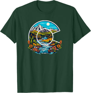 Colorado Outdoor Adventure Colorado Art T-Shirt - T-Shirt | Forest