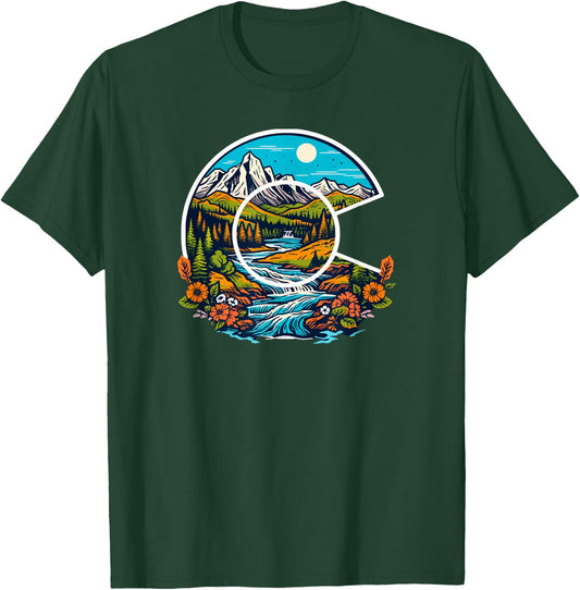 Colorado Outdoor Adventure Colorado Art T-Shirt - T-Shirt | Forest