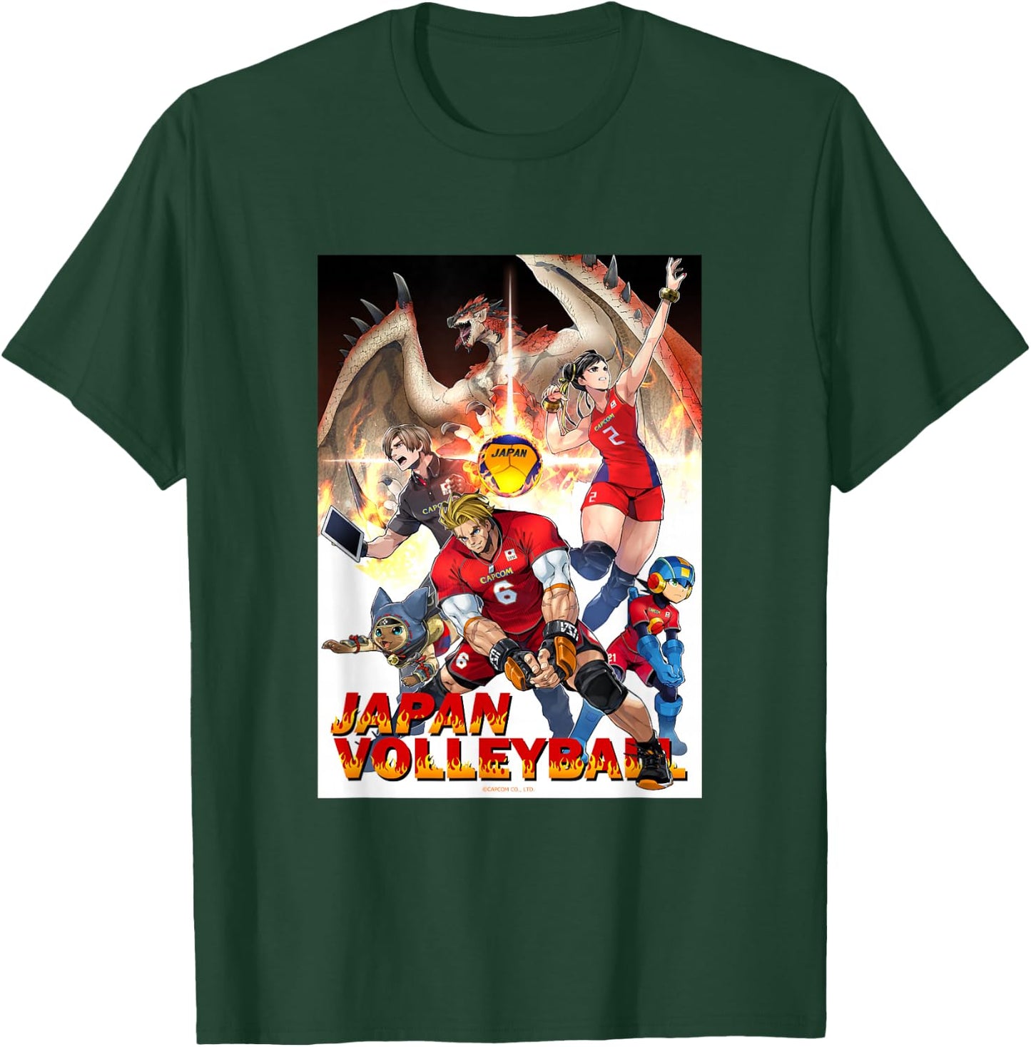 Japan National Volleyball Team x Capcom Collaboration T-Shirt - T-Shirt | Forest