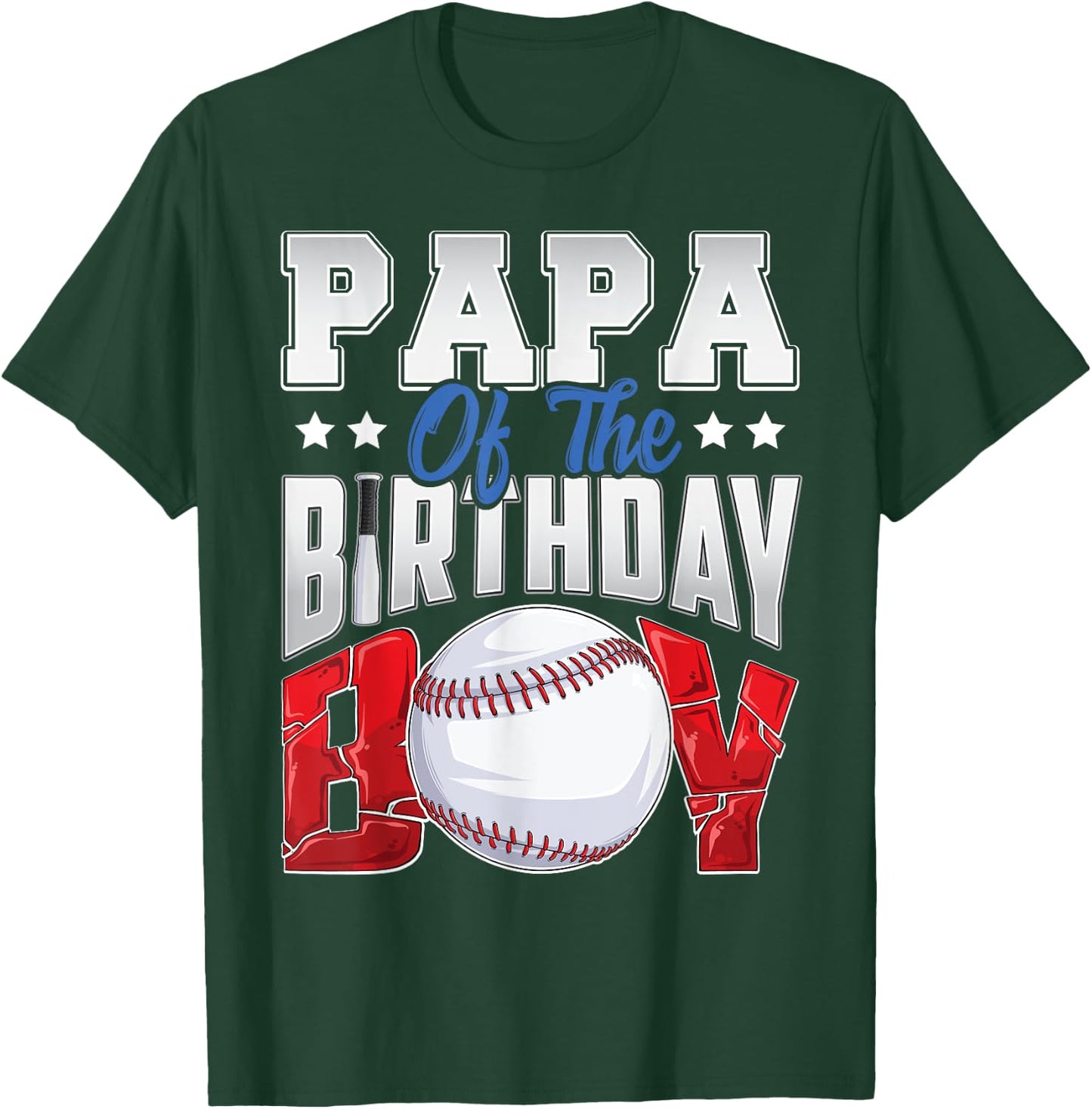 Papa Baseball birthday Boy Family Baller b-day Party T-Shirt - T-Shirt | Forest