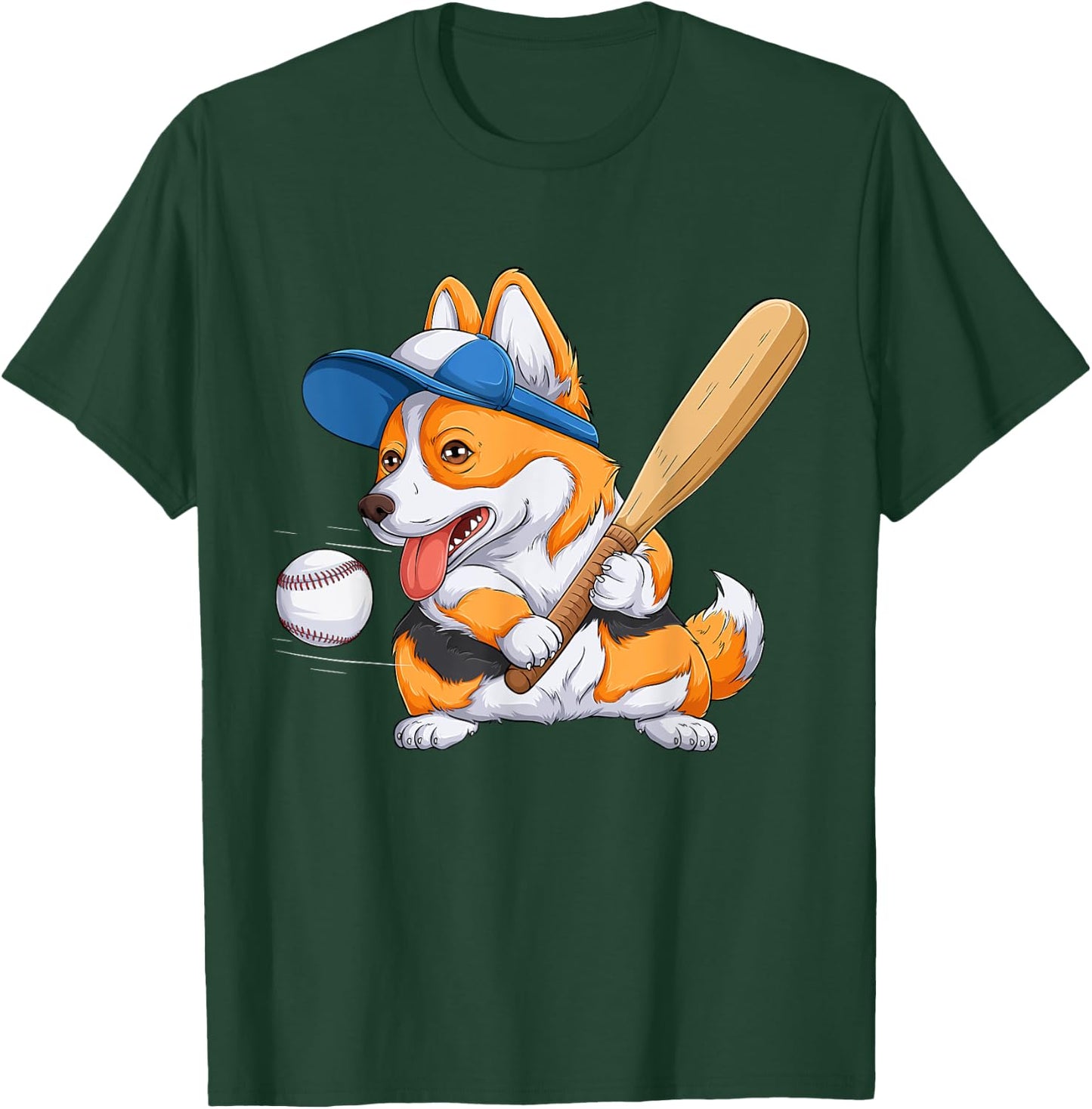 Corgi puppy Corgi baseball for Pet Lovers Women men Kids T-Shirt - T-Shirt | Forest