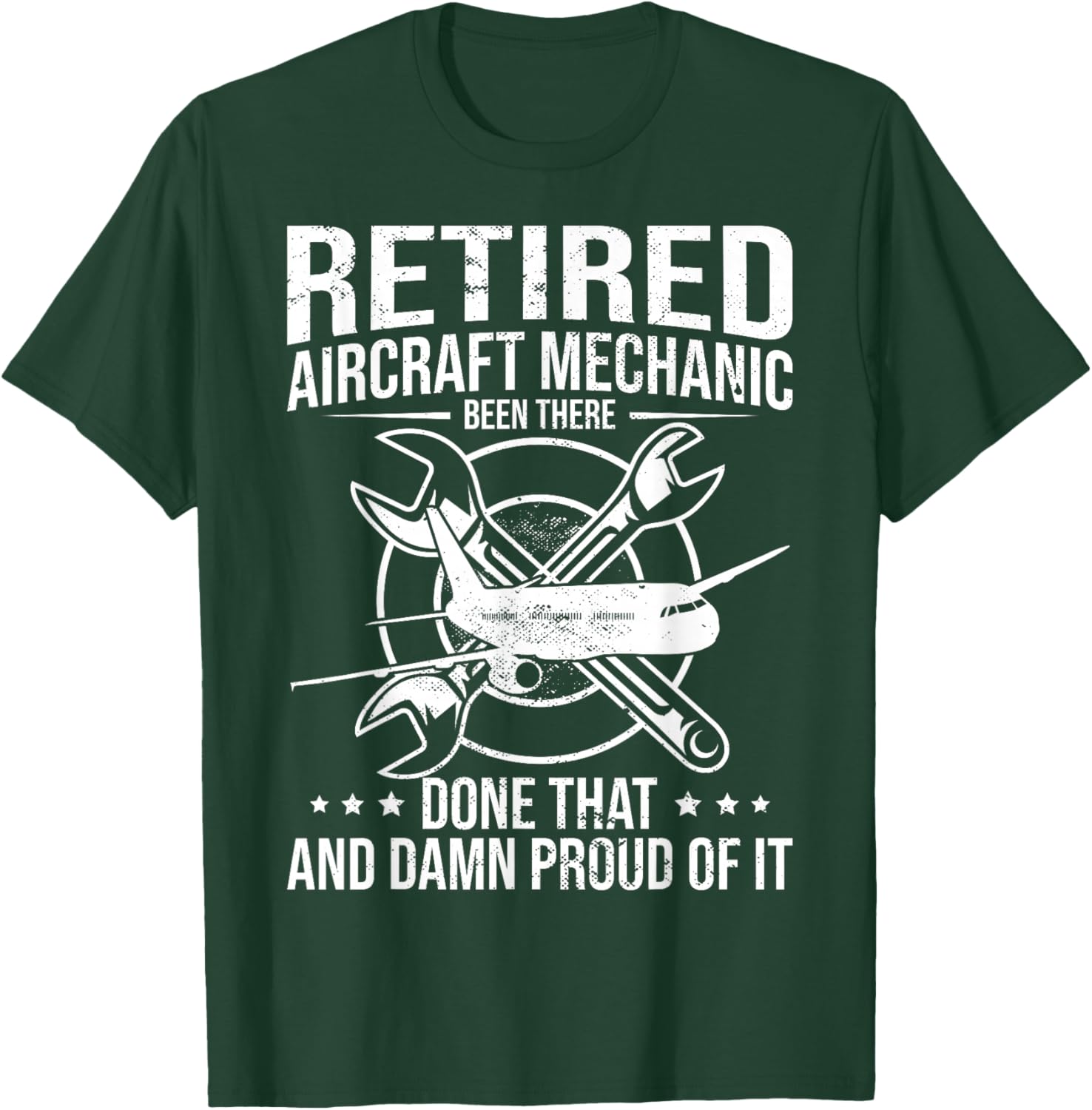 Retired Aircraft Mechanic Airplane Maintenance Technician T-Shirt - T-Shirt | Forest