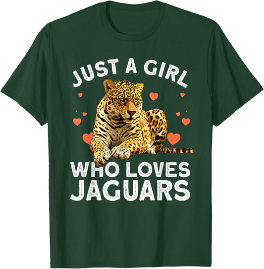 Cool Jaguar Design Girls Cat Animal Jaguar Lover T-Shirt - T-Shirt | Forest