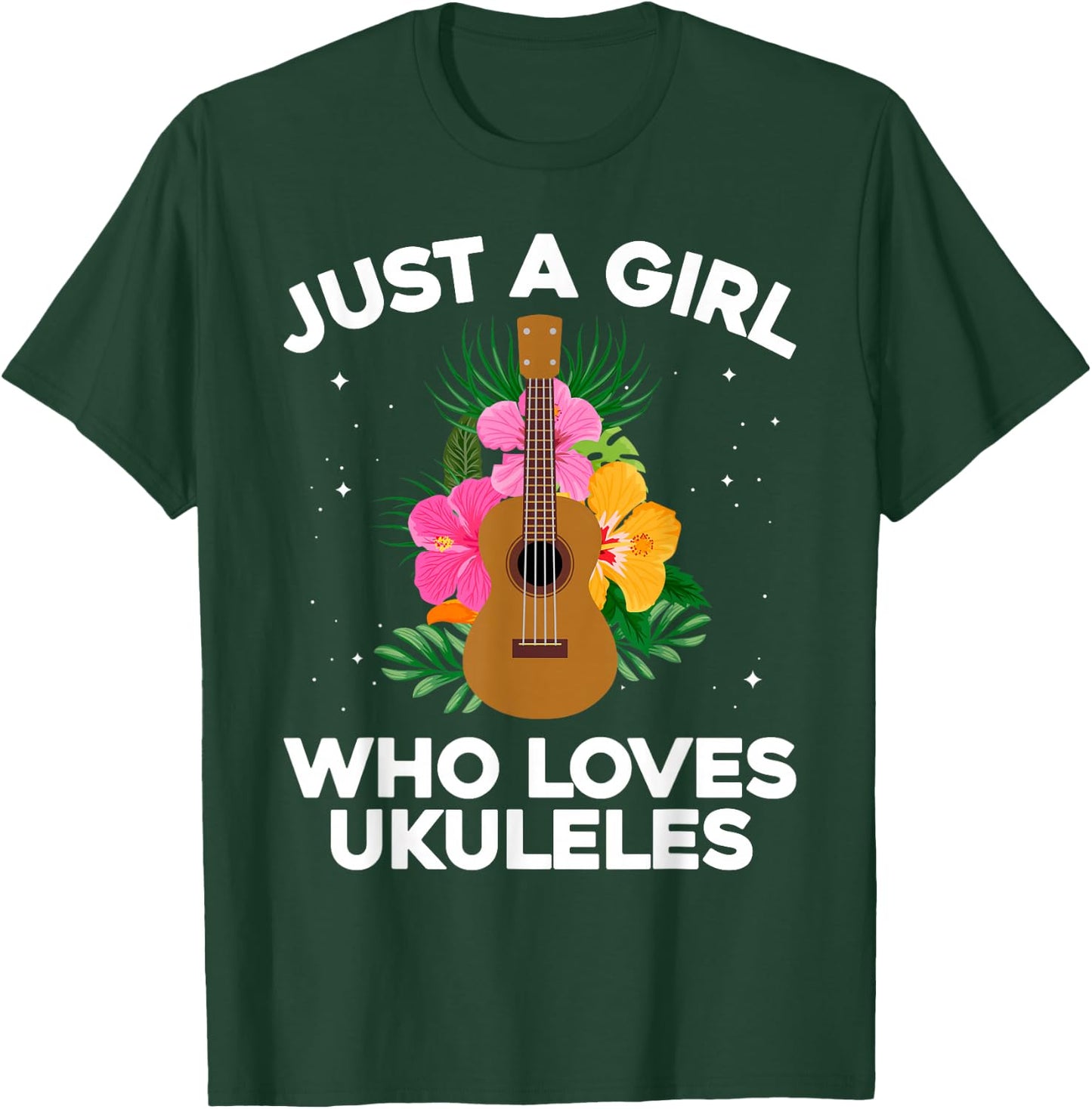 Best Ukulele Girls Hawaiian Guitar Ukulele Player T-Shirt - T-Shirt | Forest