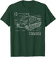 World War 2 German Tank Storm Tiger Blueprint T-Shirt - T-Shirt | Forest