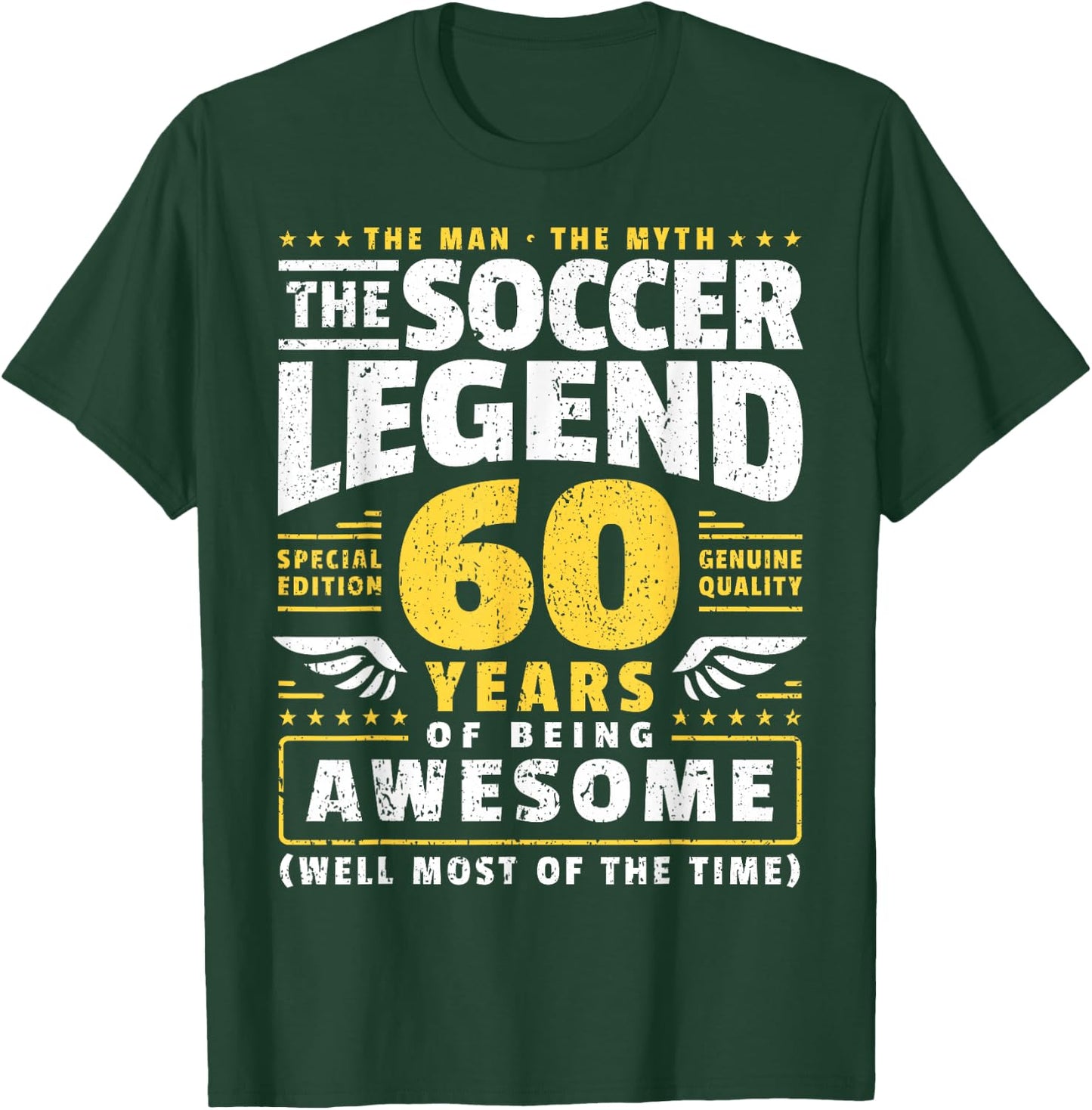 60th Birthday Soccer Player 60 Years T-Shirt - T-Shirt | Forest